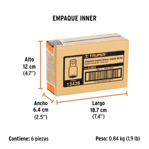 Adaptador para matraca de cuadro 1/2