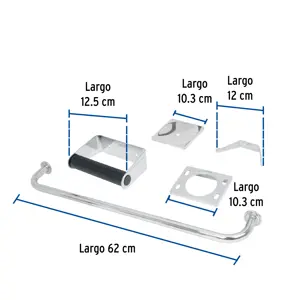 Foset Juego de 5 accesorios para baño, acero inoxidable, BASIC