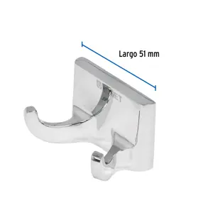 Foset Gancho doble para toallas, metálico, cromo, BASIC