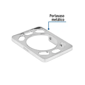 Foset Portavaso cepillero, metálico, cromo, BASIC