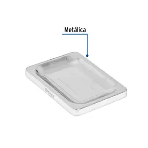 Foset Jabonera metálica, cromo, BASIC