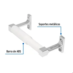 Foset Portarrollo sin cubierta, metálico, cromo, BASIC