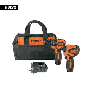 Combo de rotomartillo y destornillador de impacto inalámbricos compactos, 12 V TRUPER PRO