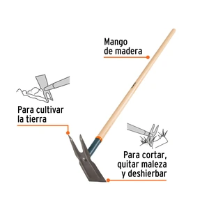 Azadón dos cuernos, mango de 54