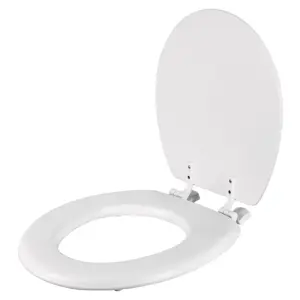 Asiento redondo acojinado para WC, cerrado, blanco, FOSET