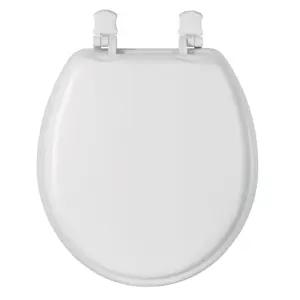 Asiento redondo acojinado para WC, cerrado, blanco, FOSET
