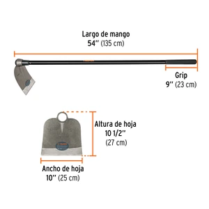 Azadón Centroamericano 3 lb con mango 54