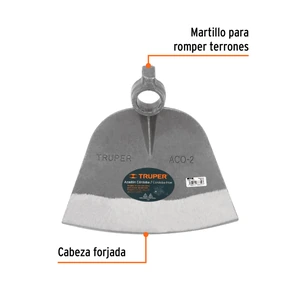 Azadón Córdoba No. 2 de 2.2 lb, sin mango, TRUPER