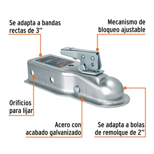 Acoplador para remolque, para bola de 2