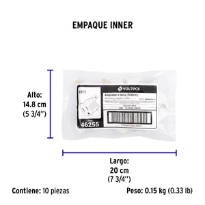 Adaptador 3 a 2, blanco, a granel, Volteck