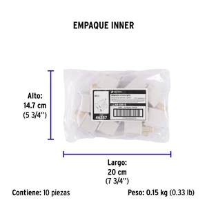 Adaptador 3 a 2, gris, a granel, Volteck