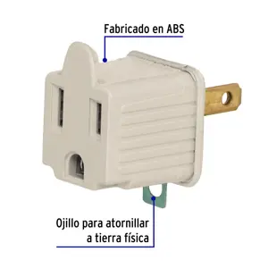 Adaptador 3 a 2, gris, a granel, Volteck