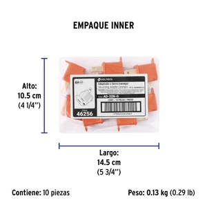Adaptador 3 a 2, naranja, a granel, Volteck