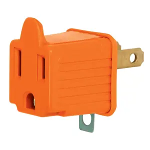 46253 / AD-32N Bolsa con 2 adaptadores 3 a 2 naranjas, Volteck