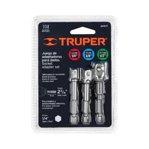 Truper Juego de 3 adaptadores para dados de 1/4