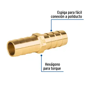 Cople inserción de latón 1/2