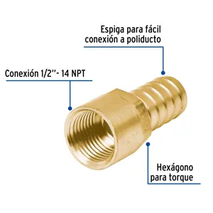Adaptador hembra de latón 1/2