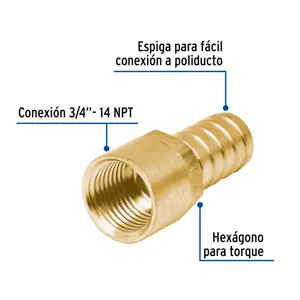 Adaptador hembra de latón 3/4
