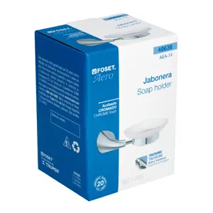 49636 / AEA-74 Jabonera metálica con plato de vidrio, Foset Aero