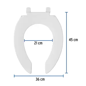 Asiento alargado sin tapa para taza fluxómetro, blanco,FOSET