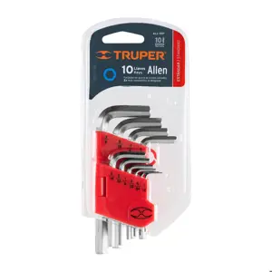 15539 / ALL-10P Truper Juego 10 llaves allen std punta hexagonal con organizador