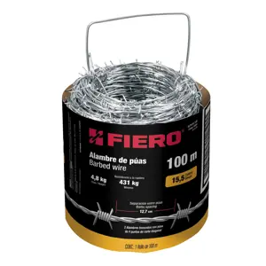 Rollo de alambre de púas 100m calibre 15.5, FIERO