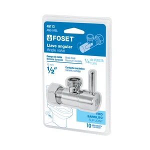 Foset Llave angular, 1/4 vuelta, tipo barrilito, maneral palanca