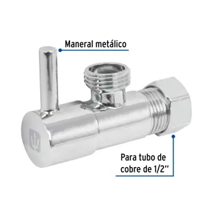 Foset Llave angular, 1/4 vuelta, tipo barrilito, maneral palanca