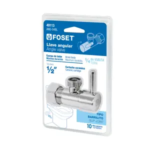 Foset Llave angular, 1/4 vuelta, tipo barrilito, maneral palanca