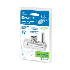 Foset Llave angular, 1/4 vuelta, sin contratuerca, maneral palanca