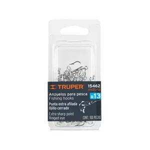 15462 / ANZU-13 Blíster con 100 anzuelos para pesca # 13, Truper
