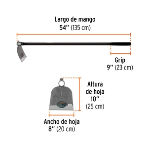 Truper Azadón oreja y martillo No. 1 de 2.6 lb, con mango de 54