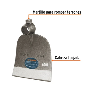 Azadón oreja y martillo No. 2 de 2.8 lb, sin mango, TRUPER