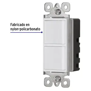 Volteck Interruptor dúplex, 1 sencillo y 1 de 3 vías, línea Classic