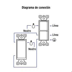Volteck Interruptor dúplex, 1 sencillo y 1 de 3 vías, línea Classic