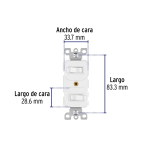 Interruptor dúplex de palanca, Standard, blanco, Volteck