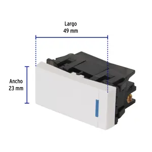 Volteck Interruptor sencillo 1 módulo, línea Española, color blanco