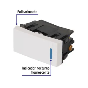 Volteck Interruptor de 3 vías, 1 módulo, línea Española,color blanco