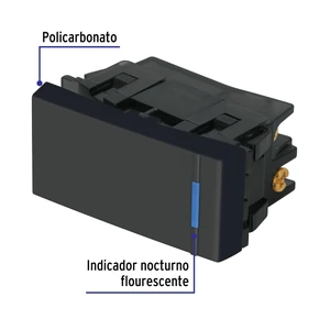 Volteck Interruptor de 3 vías, 1 módulo, línea Española,color negro