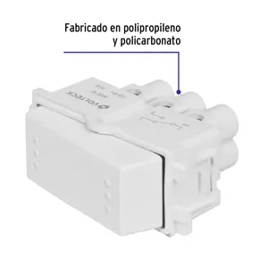 Interruptor de 3 vías, línea Italiana, color blanco, Volteck