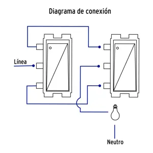 Interruptor de 3 vías, línea Italiana, color blanco, Volteck