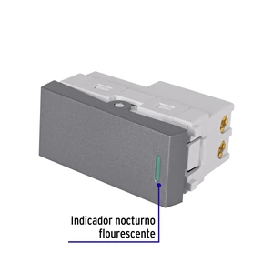Volteck Interruptor de 3 vías acero inox de 1 módulo, línea Lisboa