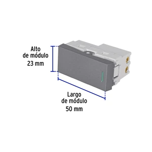 Volteck Interruptor de 3 vías acero inox de 1 módulo, línea Lisboa