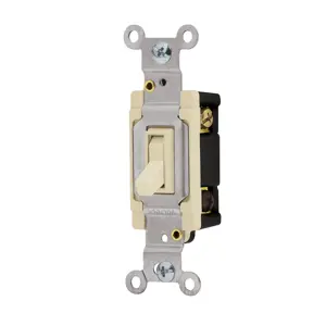 46003 / APSE-ES Volteck Interruptor vertical de palanca, 3 vías, Standard, marfil