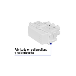Interruptor sencillo, línea Italiana, color blanco, Volteck