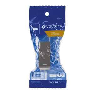 Volteck Interruptor sencillo acero inox de 1 módulo, línea Lisboa