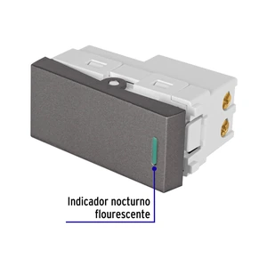 Volteck Interruptor sencillo acero inox de 1 módulo, línea Lisboa