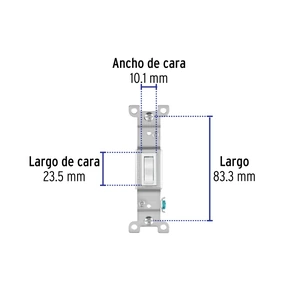 Interruptor vertical de palanca, Standard, blanco, Volteck