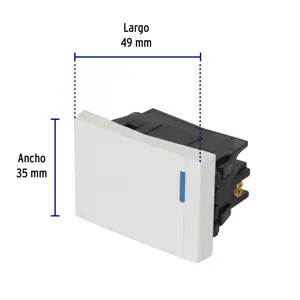 Volteck Interruptor sencillo 1.5 módulos,línea Española,color blanco