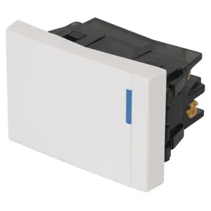 47049 / APSE15-EEB Volteck Interruptor de 3 vías, 1.5 módulos, línea Española, blanco